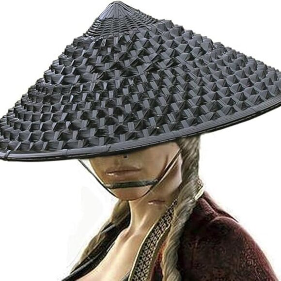 Handmade Bamboo Samurai Hat Pineapple Cone Traditional Cosplay Dress Up